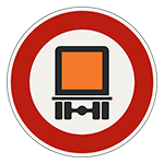234: Zákaz vjazdu pre vozidlá prepravujúce nebezpečné veci